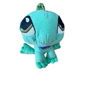 Littlest Pet Shop LPS Green 9" Iguana Stuffed Animal‎ Plush Bean Bag Hasbro 2007